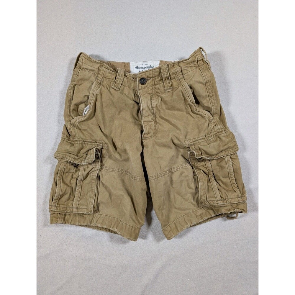 Y2K Abercrombie & Fitch Cargo Shorts 28 Brown Utility Military Outdoor Combat
